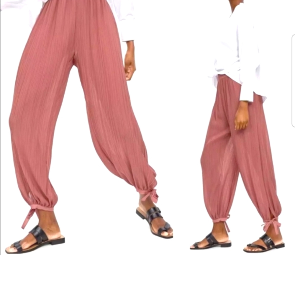 Zara Women's  Pleated Loose Pants Size M